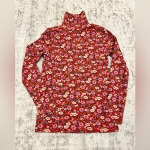 Mini Boden Red Floral Turtleneck Top – Girls Size 8/9Y – VGUC